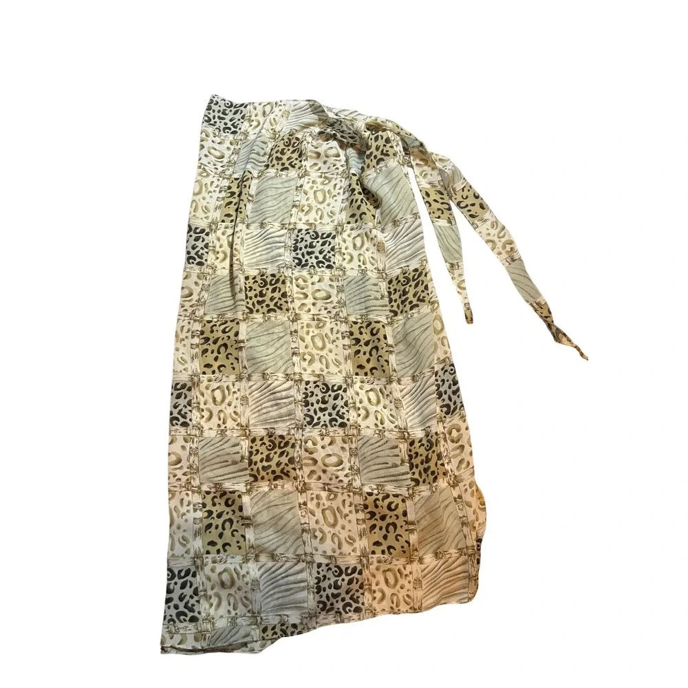 Patchwork Animal Print Wrap skirt cover‎ up